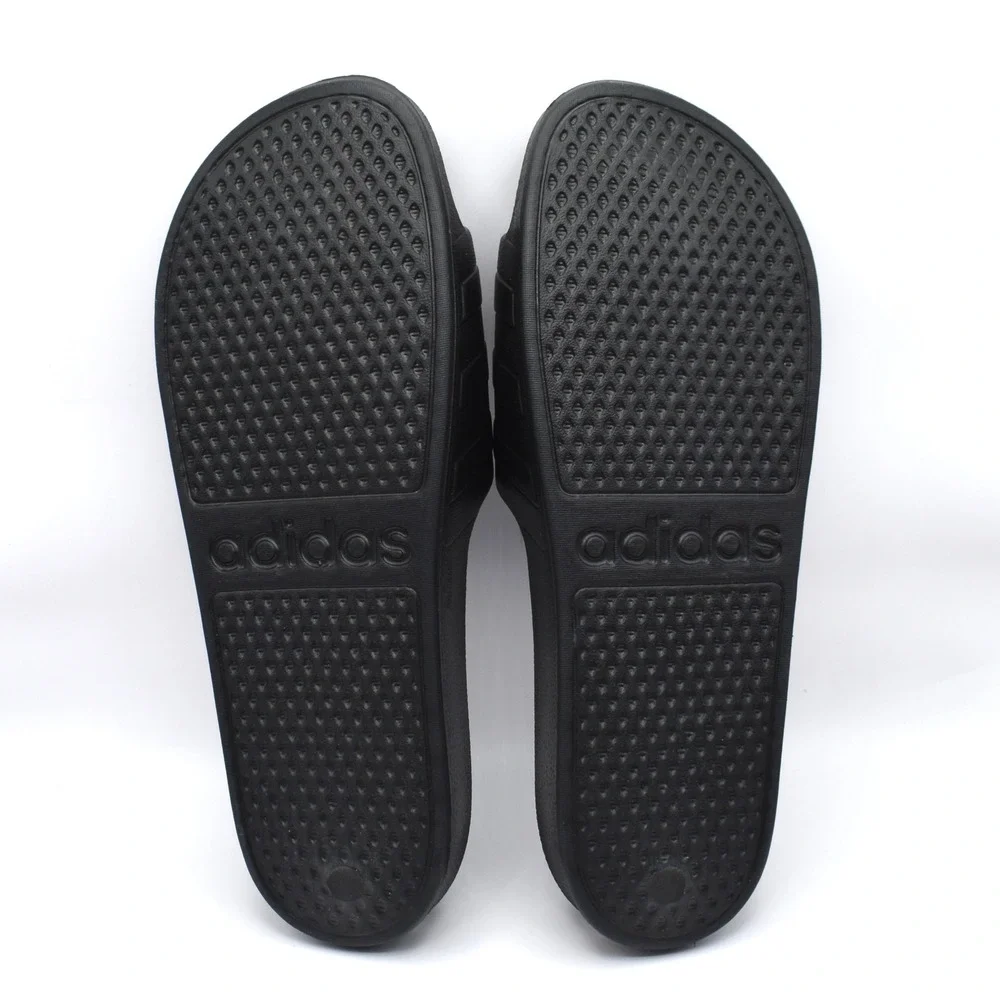 adidas Adilette Aqua Slides Sandals Slip On Men's 13 Women's 14 Black NWT F35550